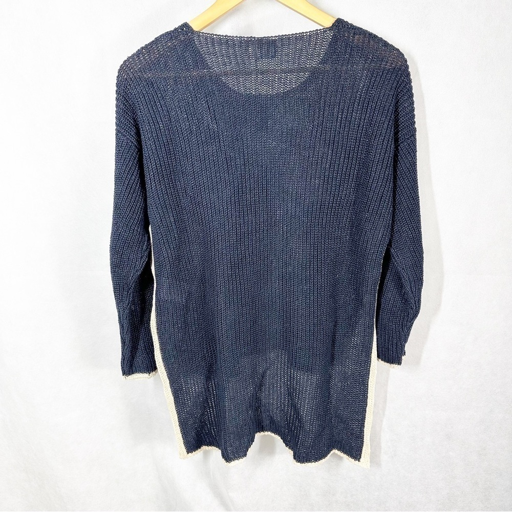 Eleventy High Low Lightweight Nautical Sweater Navy Size Xs — image 2 of 8
